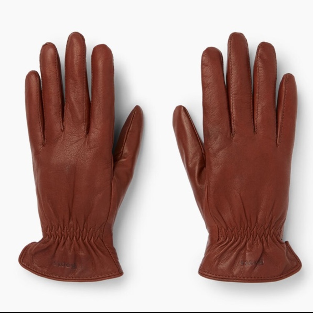 Roots genuine leather gloves Tan Brown US S